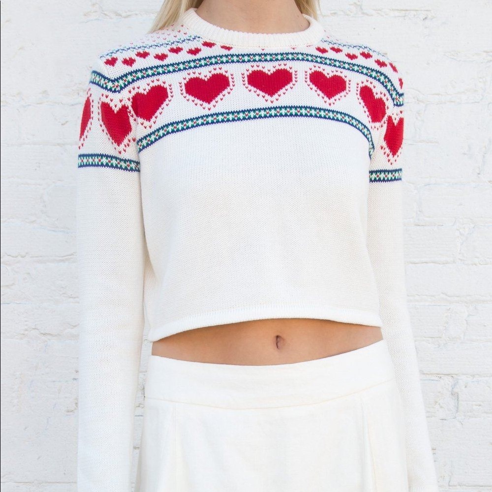 Brandy Melville Francesca Hearts sweater
